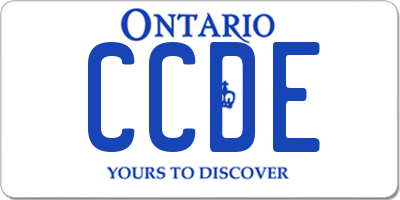 ON license plate CCDE