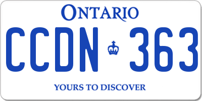 ON license plate CCDN363