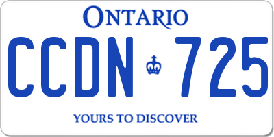 ON license plate CCDN725