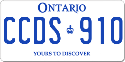 ON license plate CCDS910