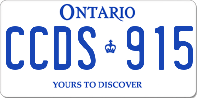 ON license plate CCDS915