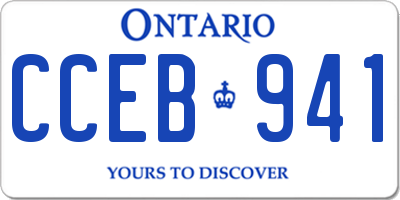 ON license plate CCEB941