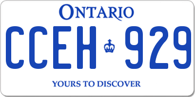ON license plate CCEH929