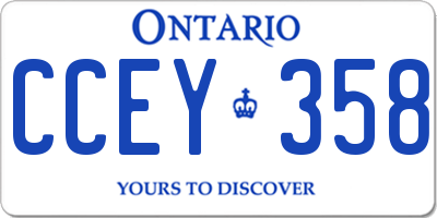 ON license plate CCEY358