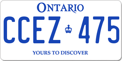 ON license plate CCEZ475