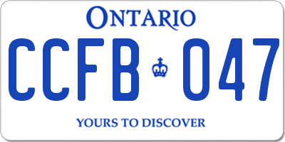 ON license plate CCFB047