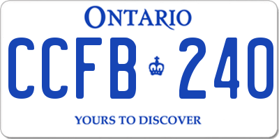 ON license plate CCFB240