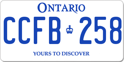 ON license plate CCFB258