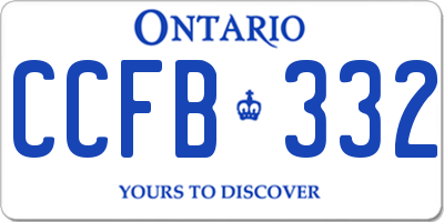 ON license plate CCFB332