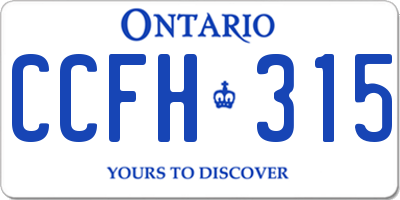 ON license plate CCFH315