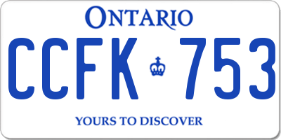 ON license plate CCFK753