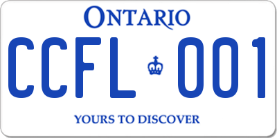 ON license plate CCFL001