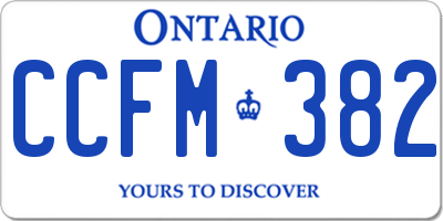 ON license plate CCFM382