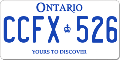 ON license plate CCFX526