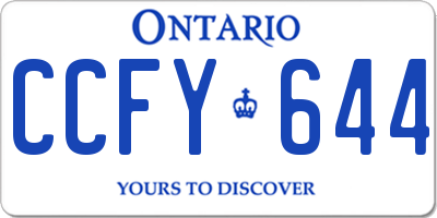 ON license plate CCFY644