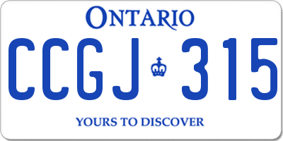 ON license plate CCGJ315
