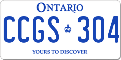 ON license plate CCGS304