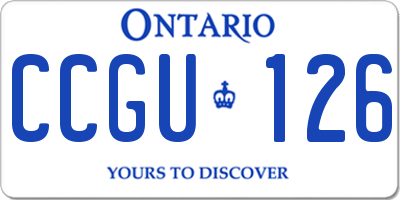 ON license plate CCGU126