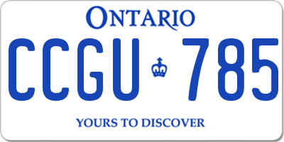 ON license plate CCGU785