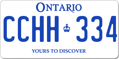 ON license plate CCHH334