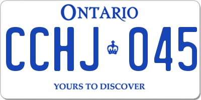 ON license plate CCHJ045