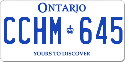 ON license plate CCHM645