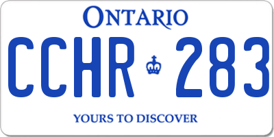 ON license plate CCHR283