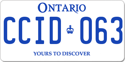 ON license plate CCID063