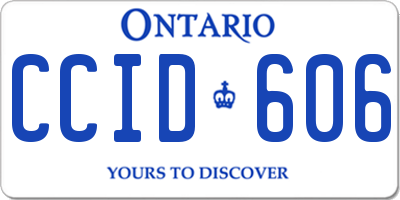 ON license plate CCID606