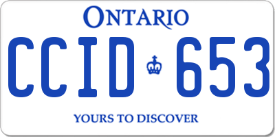 ON license plate CCID653