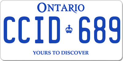 ON license plate CCID689