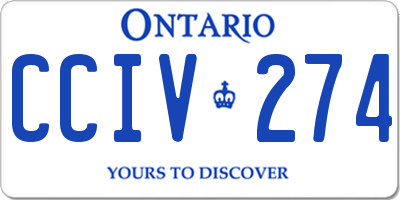 ON license plate CCIV274
