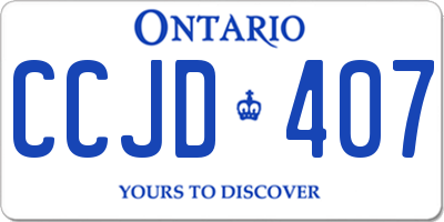 ON license plate CCJD407