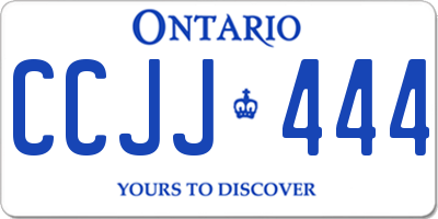 ON license plate CCJJ444