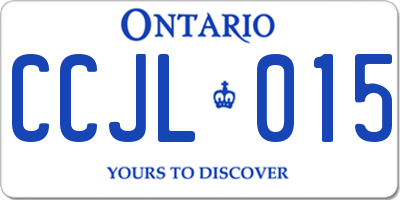 ON license plate CCJL015