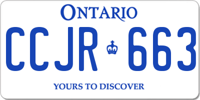 ON license plate CCJR663