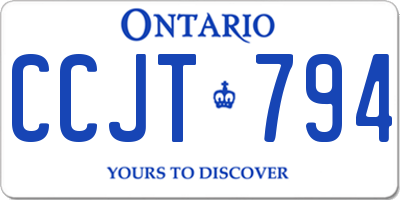 ON license plate CCJT794