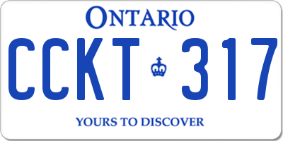 ON license plate CCKT317