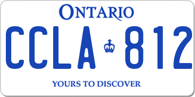 ON license plate CCLA812
