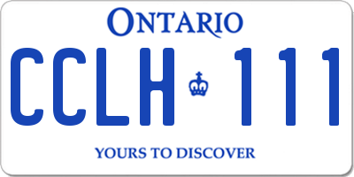 ON license plate CCLH111