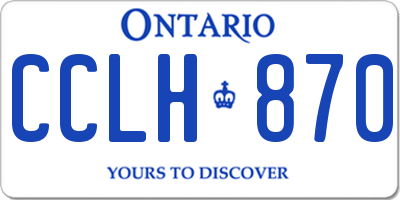 ON license plate CCLH870