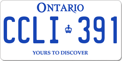 ON license plate CCLI391