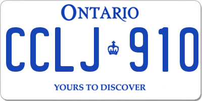 ON license plate CCLJ910