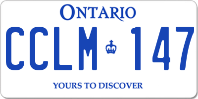 ON license plate CCLM147