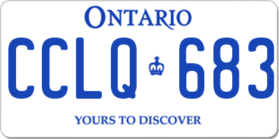 ON license plate CCLQ683