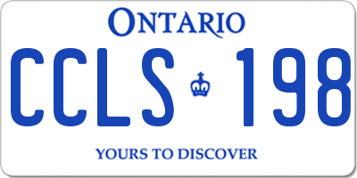 ON license plate CCLS198