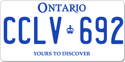 ON license plate CCLV692