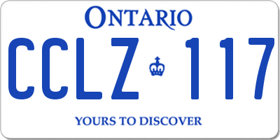ON license plate CCLZ117
