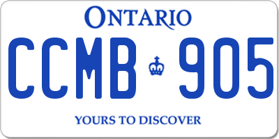 ON license plate CCMB905