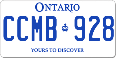 ON license plate CCMB928